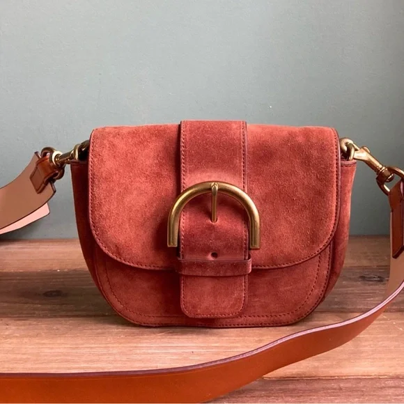 J. Crew Crossbody Buckle Italian Suede Bag - Picture 4 of 9